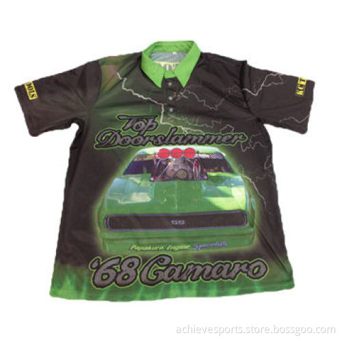 Custom racing jersey with full sublimation printing, made of 100% polyester